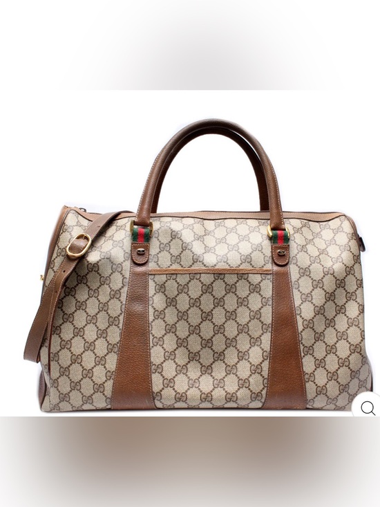 Gucci Other - 💞 GG Supreme Duffle 40 Monogram Bag With Strap/Green-Red Web